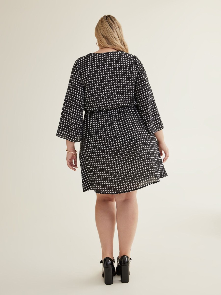 Clothing Penningtons | Lightweight Wrap Dress With Bell Sleeves