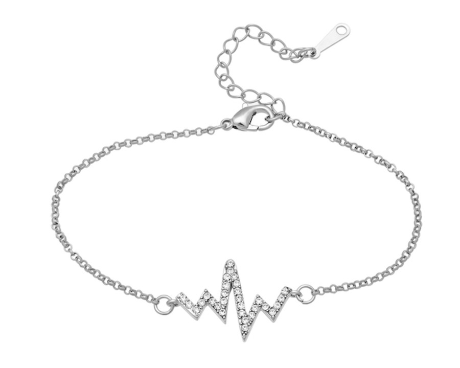 Accessories Penningtons | Holiday Gift Evenlope With Clear Crystal Pave Heartbeat Bracelet - Callura - Penningtons