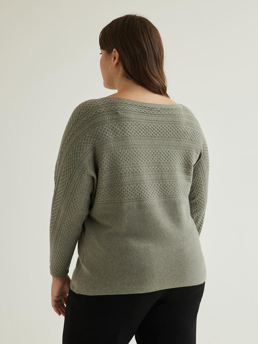 Clothing Penningtons | Cable Knit Sweater With Dolman Sleeves