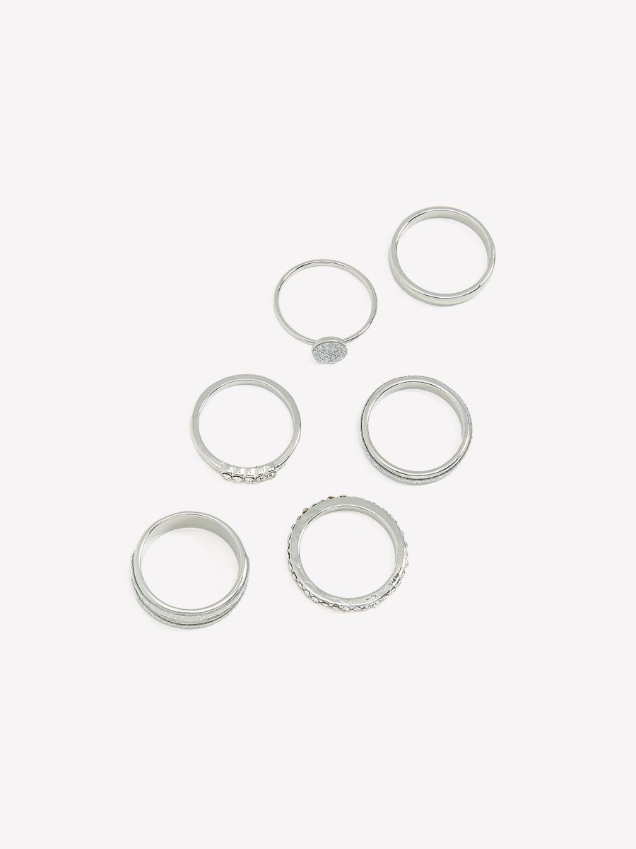 Accessories Penningtons | Assorted Rings With Paper Glitter, Pack Of 6