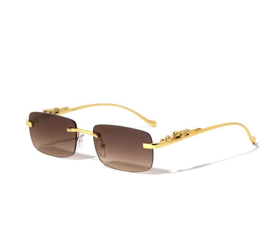 Accessories Penningtons | Brown & Goldtone Jaguar Arm Sunglasses - Don'T Ask - Penningtons