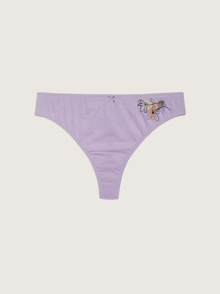 Lingerie Penningtons | Cotton Jersey Thong With Placement Print - Ti Voglio