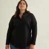 Clothing Penningtons | Black Buttoned Down Tunic Shirt