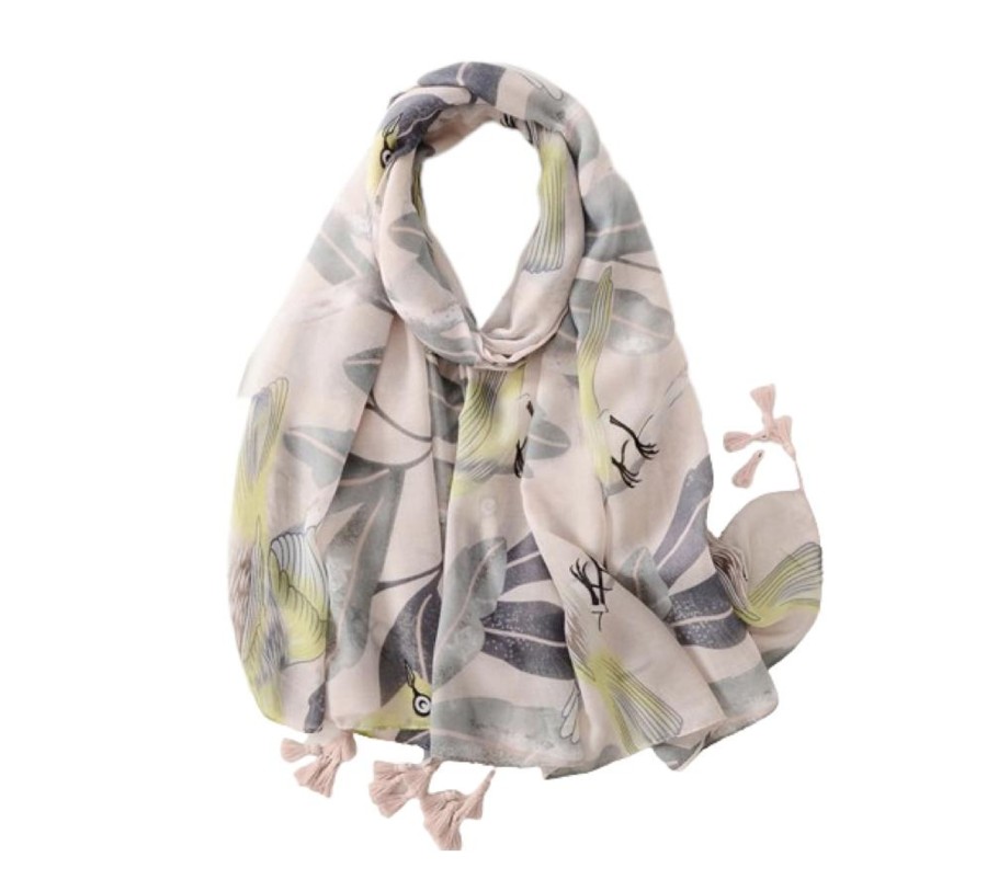 Accessories Penningtons | Light Pink Bird Scarf - Don'T Ask - Penningtons