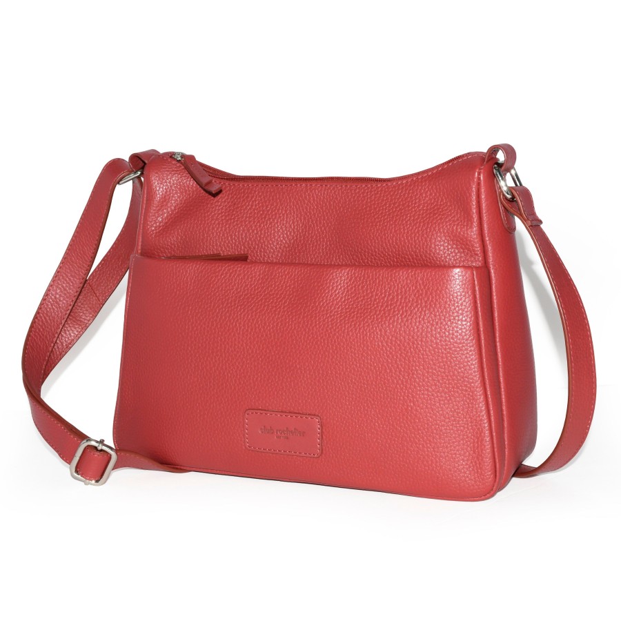 Accessories Penningtons | Club Rochelier Ladies' Leather Medium Multi Zip Crossbody - Penningtons