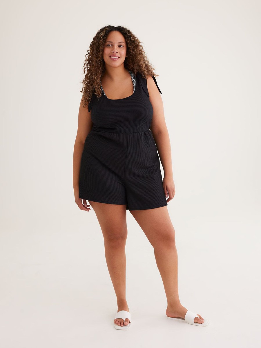 Clothing Penningtons | Black Swimsuit Cover-Up Romper