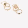 Accessories Penningtons | Assorted Golden Rings With Stones, Set Of 6