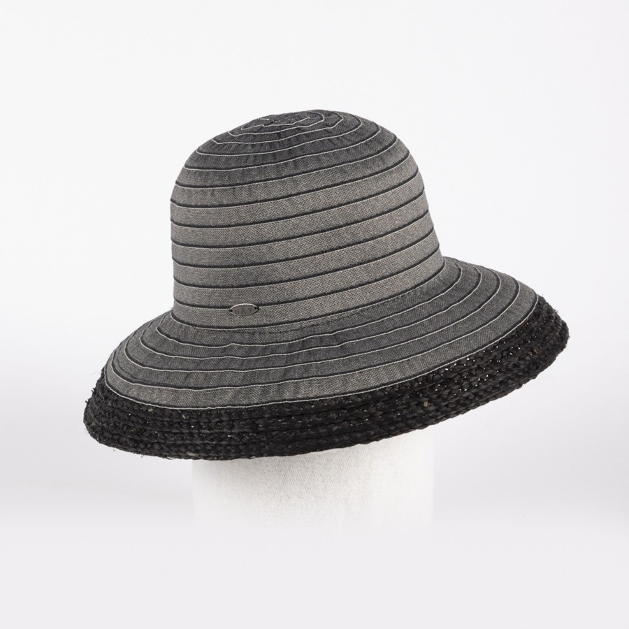 Accessories Penningtons | Canadian Hat 1918 - Cuccia-Large Cloche In Ribbon W Raffia - Penningtons