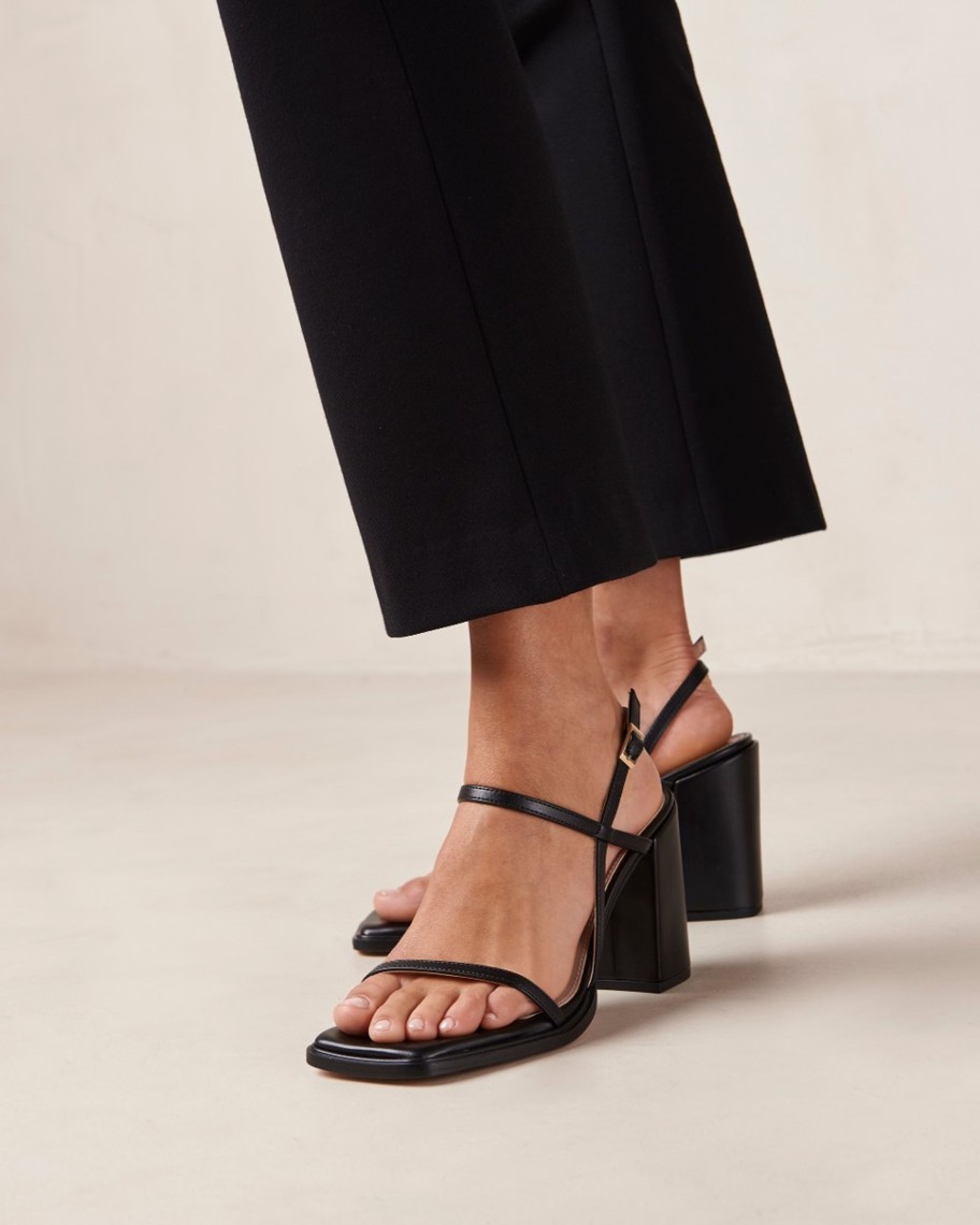 Shoes Penningtons | Svegan - Lorena Black Vegan Leather Sandals - Penningtons