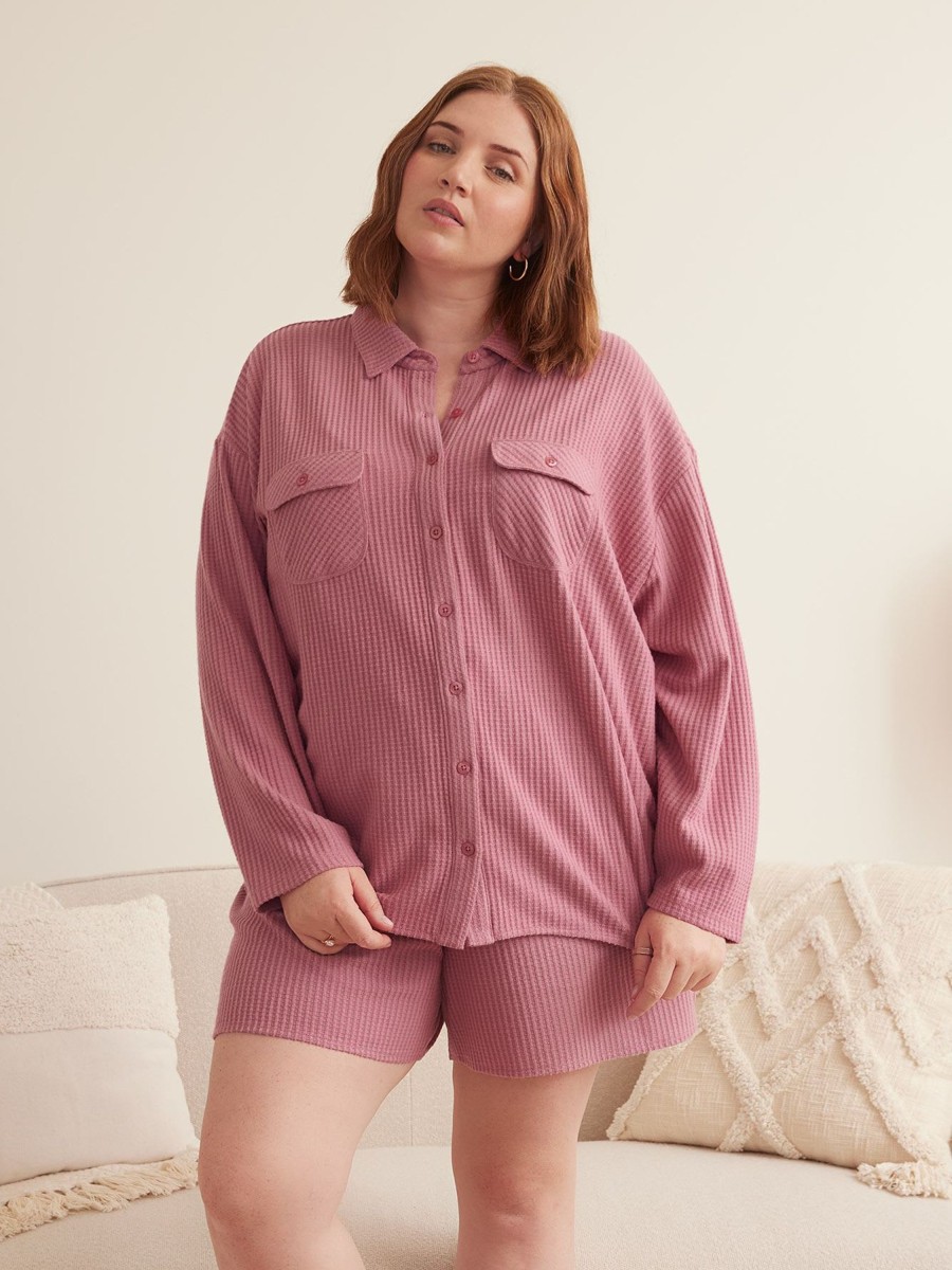 Lingerie Penningtons | Long Waffle Knit Pyjama Shirt - Ti Voglio