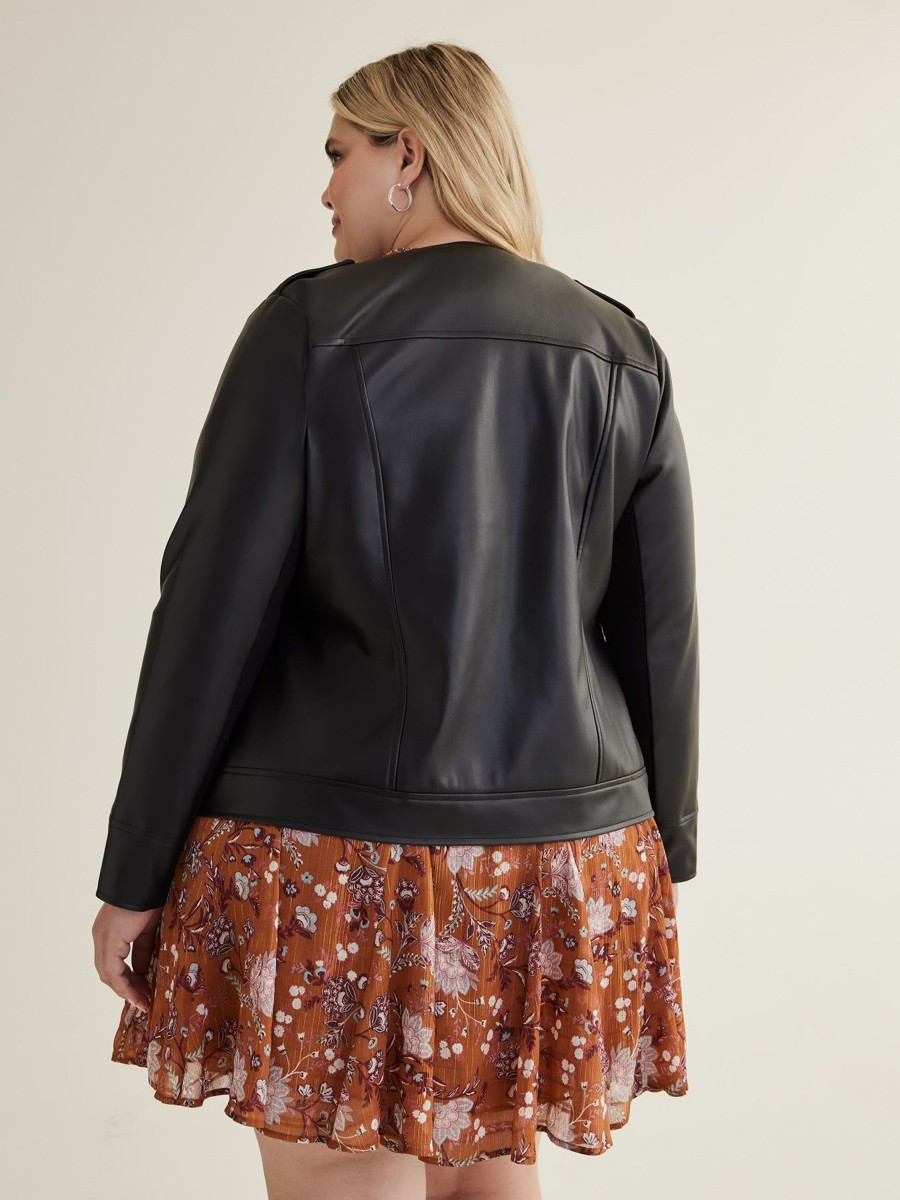 Clothing Penningtons | Faux-Leather Moto Jacket