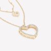 Accessories Penningtons | Two-Layer Chain Necklace With Heart Pendants