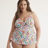 Clothing Penningtons | Floral Knotted V-Neck Swimdress With Peekaboo