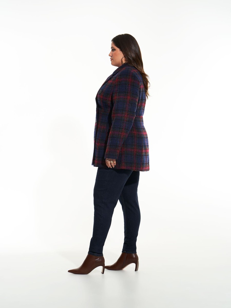 Clothing Penningtons | Responsible, Plaid Military Wool Coat - Addition Elle