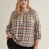 Clothing Penningtons | Plaid A-Line Blouse With Balloon Sleeves