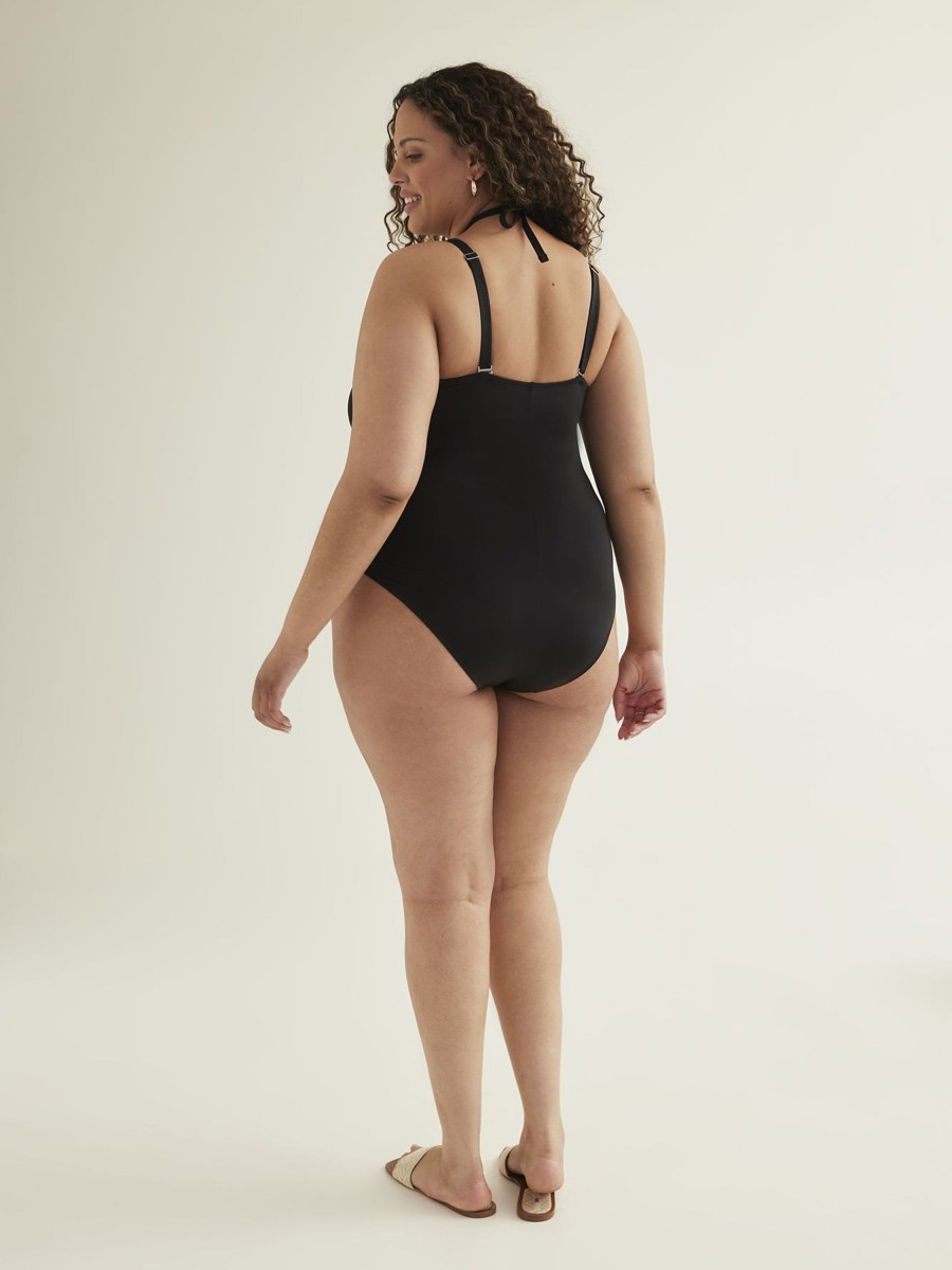 Clothing Penningtons | Black Lace-Up One-Piece Swimsuit