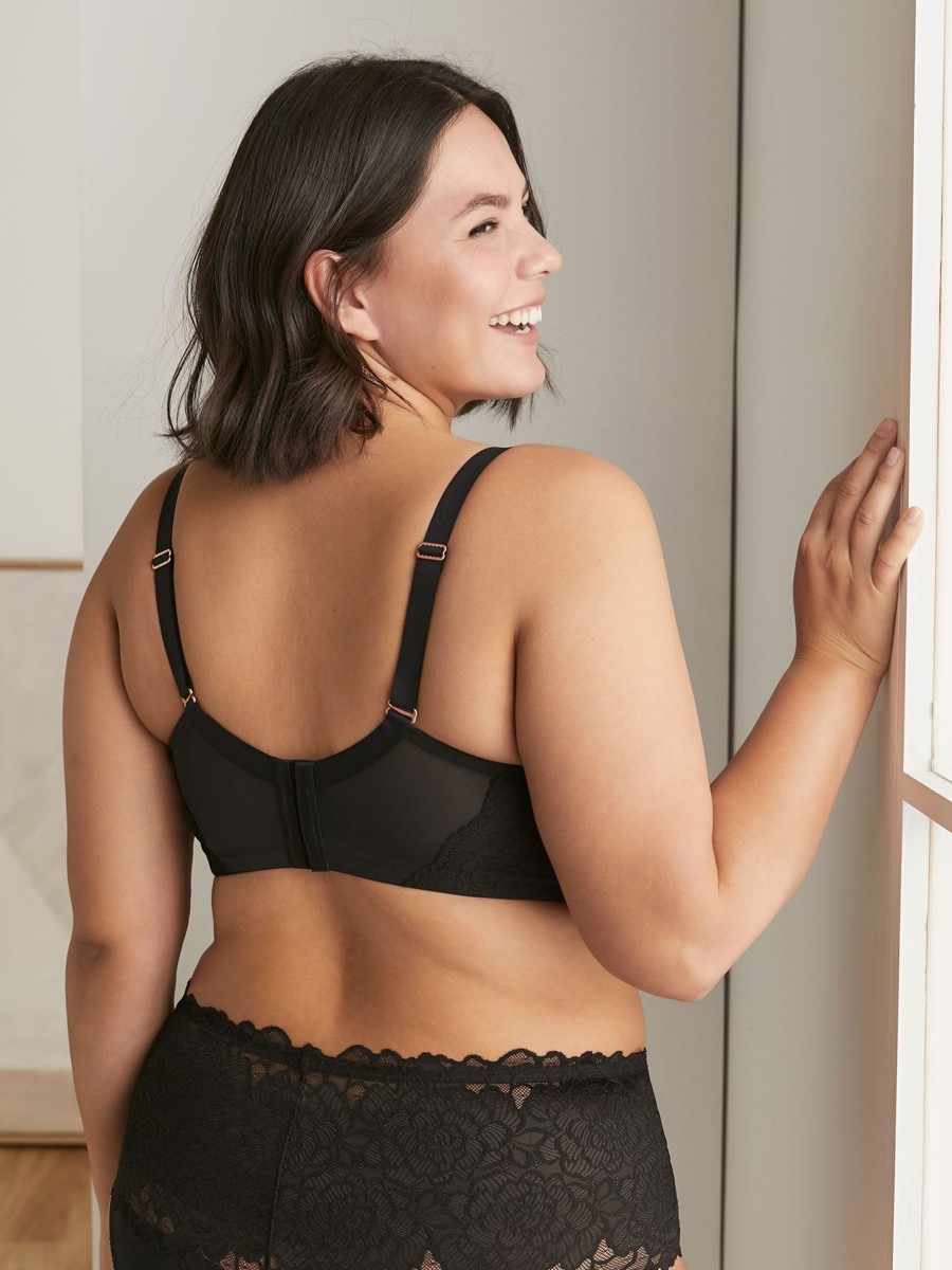 Addition Elle Penningtons | Wireless Plunge Bra With Mesh At Back - D Esse Collection