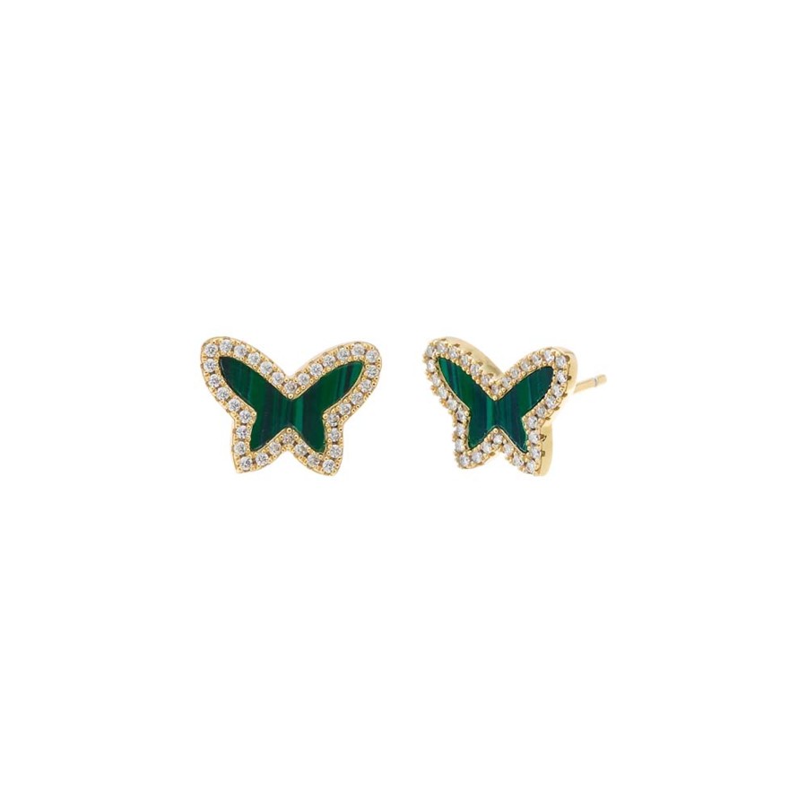 Accessories Penningtons | By Adina Eden -Pave Colored Stone Butterfly Stud Earring - Turquoise - Penningtons