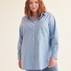 Clothing Penningtons | Pinstripe Buttoned Down Tunic Shirt