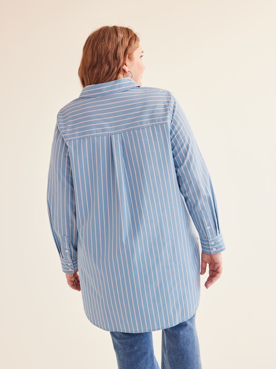 Clothing Penningtons | Pinstripe Buttoned Down Tunic Shirt