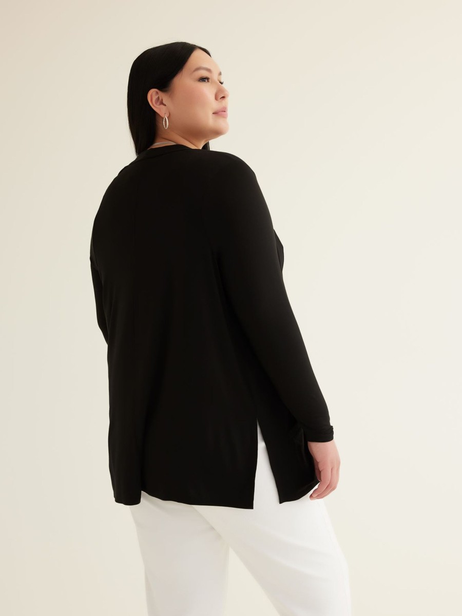 Clothing Penningtons | Responsible, Black Long-Sleeve Knit Cardigan - Penn. Essentials