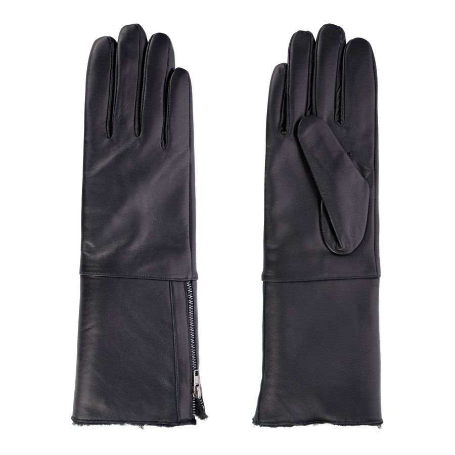 Accessories Penningtons | Cr Ladies - Long Leather Glove With Foldover Cuff - Penningtons