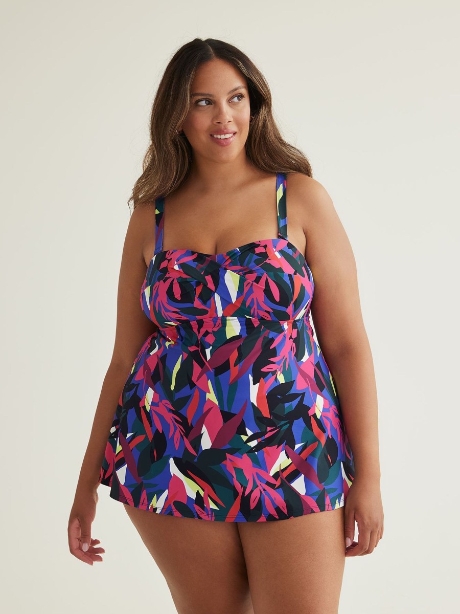 Clothing Penningtons | Tropical Twisted Bandeau Swim Dress