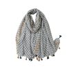 Accessories Penningtons | Navy And Brown Mandala Scarf With Tassels - Don'T Ask - Penningtons