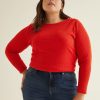 Clothing Penningtons | Ribbed Long-Sleeve Mock Neck Knit Top