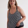 Clothing Penningtons | Striped V-Neck Tankini With Back Ring Detail