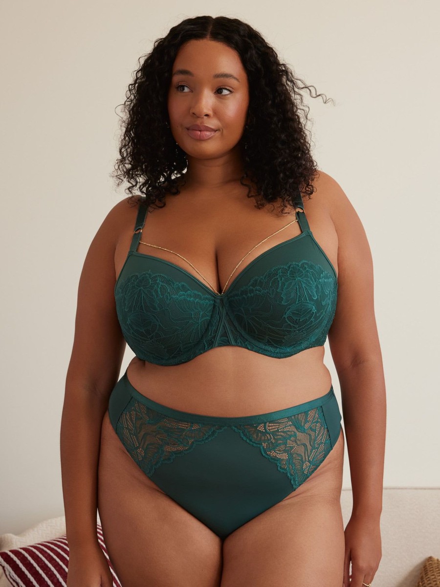 Addition Elle Penningtons | Lace Underwire Balconette Bra With Detachable Chain - D Esse Collection