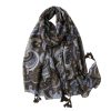 Accessories Penningtons | Brown And Blue Paisley Scarf - Don'T Ask - Penningtons