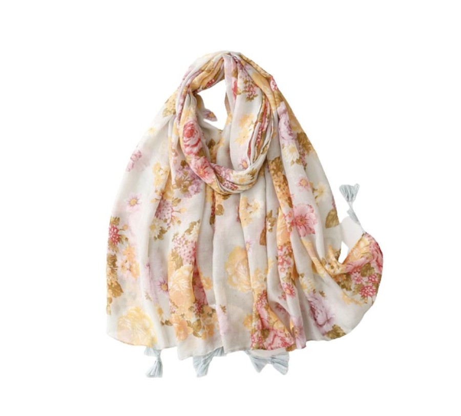 Accessories Penningtons | Pastel Rose Scarf With Tassels - Don'T Ask - Penningtons