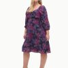 Addition Elle Penningtons Dresses | Woven Dress With 3/4 Sleeves - Addition Elle