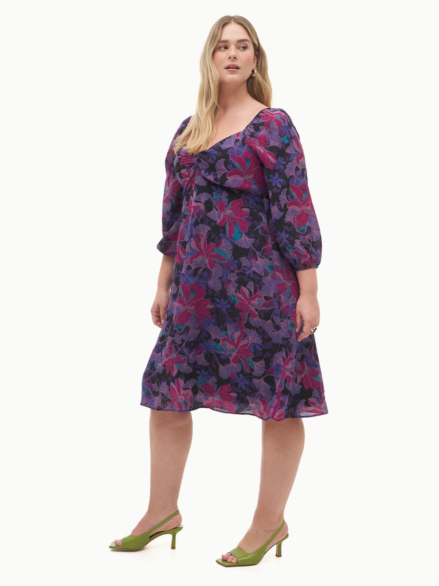 Addition Elle Penningtons Dresses | Woven Dress With 3/4 Sleeves - Addition Elle