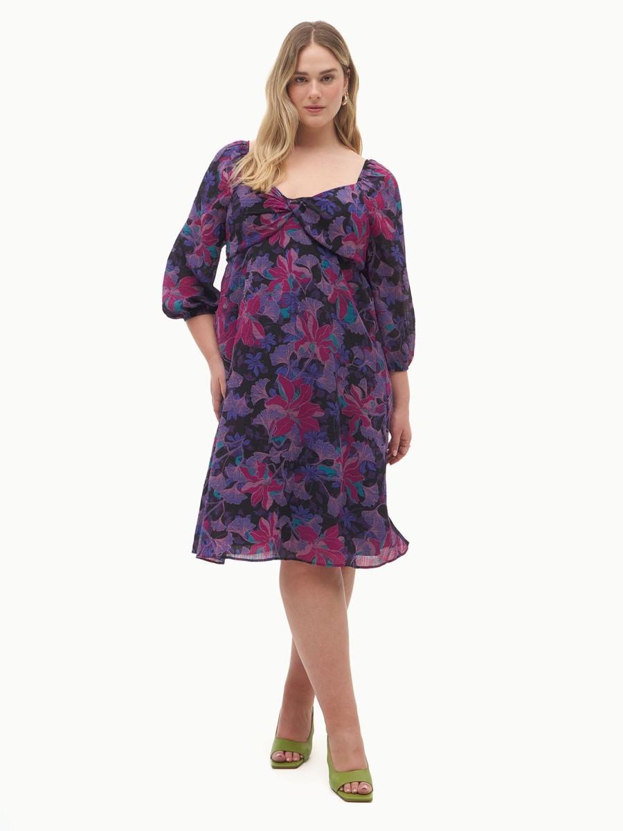 Addition Elle Penningtons Dresses | Woven Dress With 3/4 Sleeves - Addition Elle