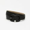 Accessories Penningtons | Black Faux Leather Waist Belt With Herringbone Pattern