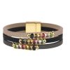 Accessories Penningtons | Brown & Black Multi-Strand Bracelet With Multi Colored Crystals- Don'T Ask - Penningtons