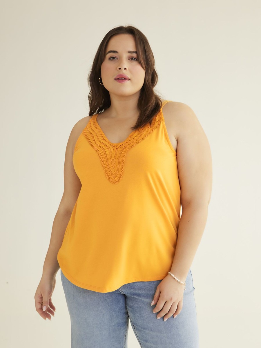 Clothing Penningtons | Sleeveless Top With Crochet V-Neckline