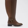 Shoes Penningtons | Extra Wide Width, Tall Flat Boots With Folded Buckle