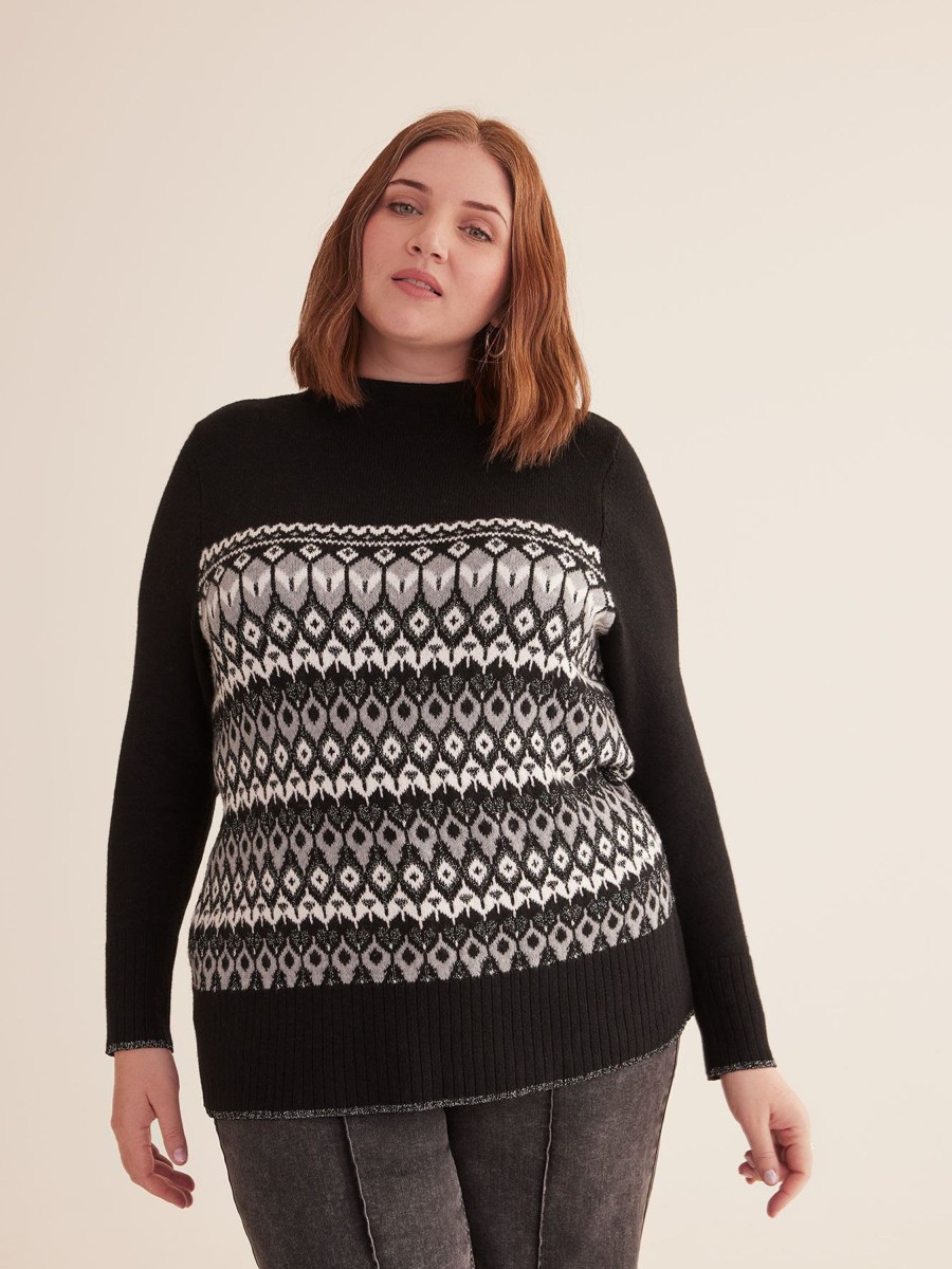 Clothing Penningtons | Fair Isle Jacquard Knit Sweater With Lurex