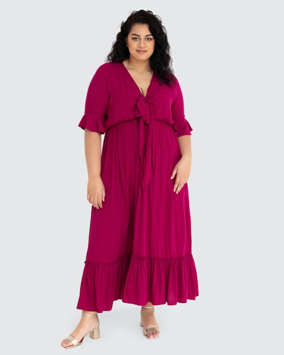 Clothing Penningtons | Dani Marie - Nicole Tie Front Plus Size Maxi Dress - Penningtons