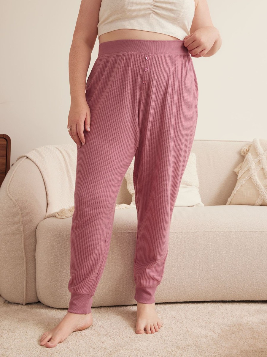 Lingerie Penningtons | Pink Waffle Knit Jogger Pyjama Pant - Ti Voglio