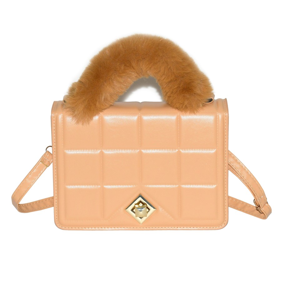 Accessories Penningtons | Nicci Ladies Handbag With Faux Fur Handle - Penningtons