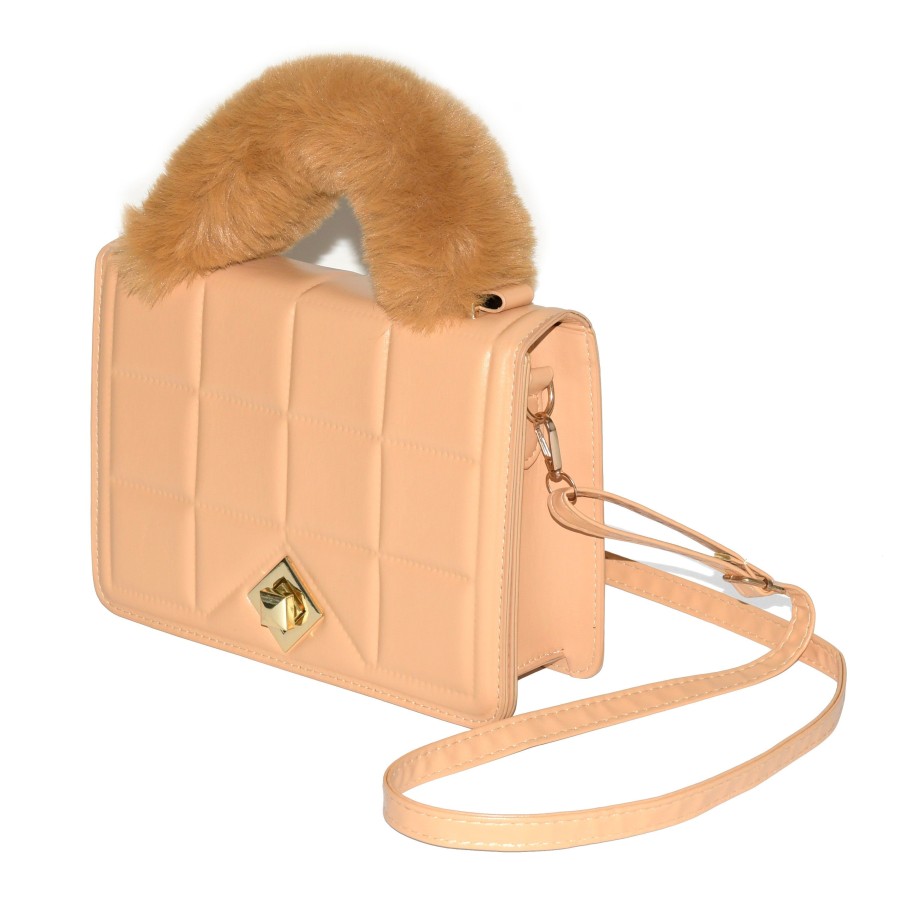 Accessories Penningtons | Nicci Ladies Handbag With Faux Fur Handle - Penningtons