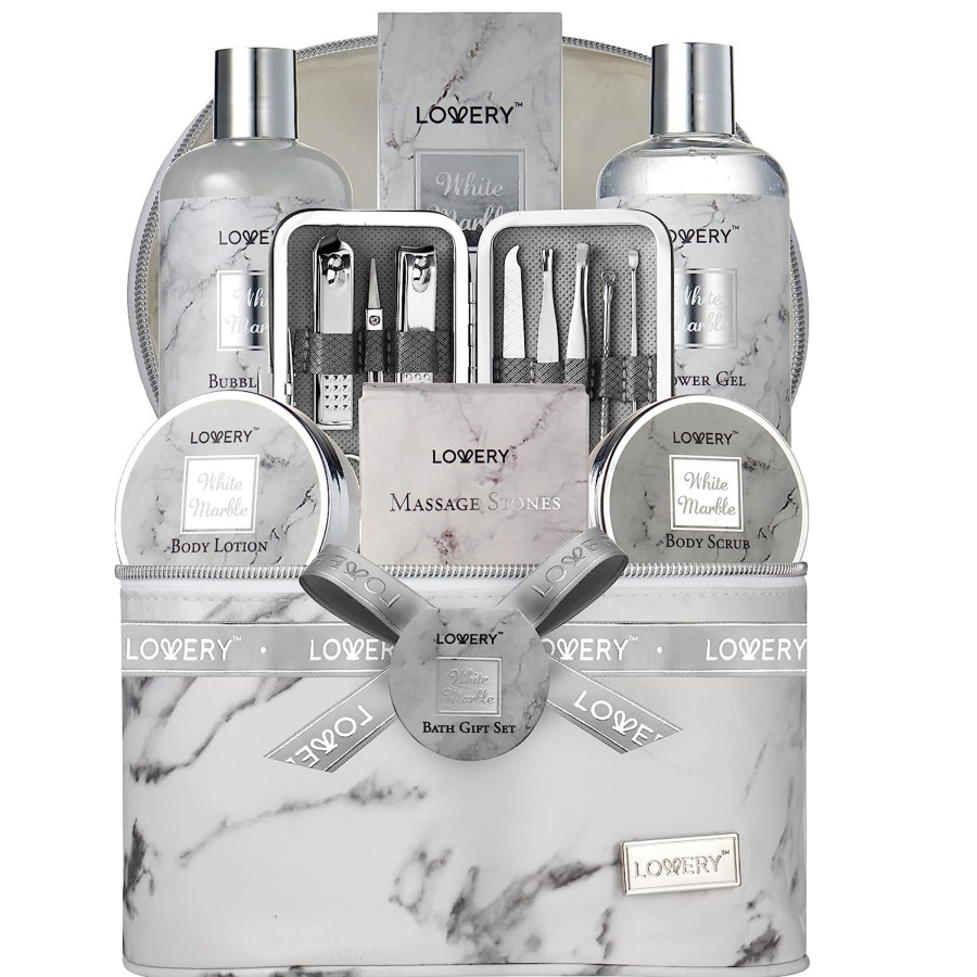 Beauty Penningtons | Lovery Premium 25Pc Massage Kit, White Marble Beauty And Self Care Spa Set With Stones - Penningtons