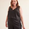 Clothing Penningtons | Black Sleeveless Blouse With Lace Shoulders