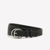 Accessories Penningtons | Slim Pebble Faux-Leather Belt With Double-Ring Buckle