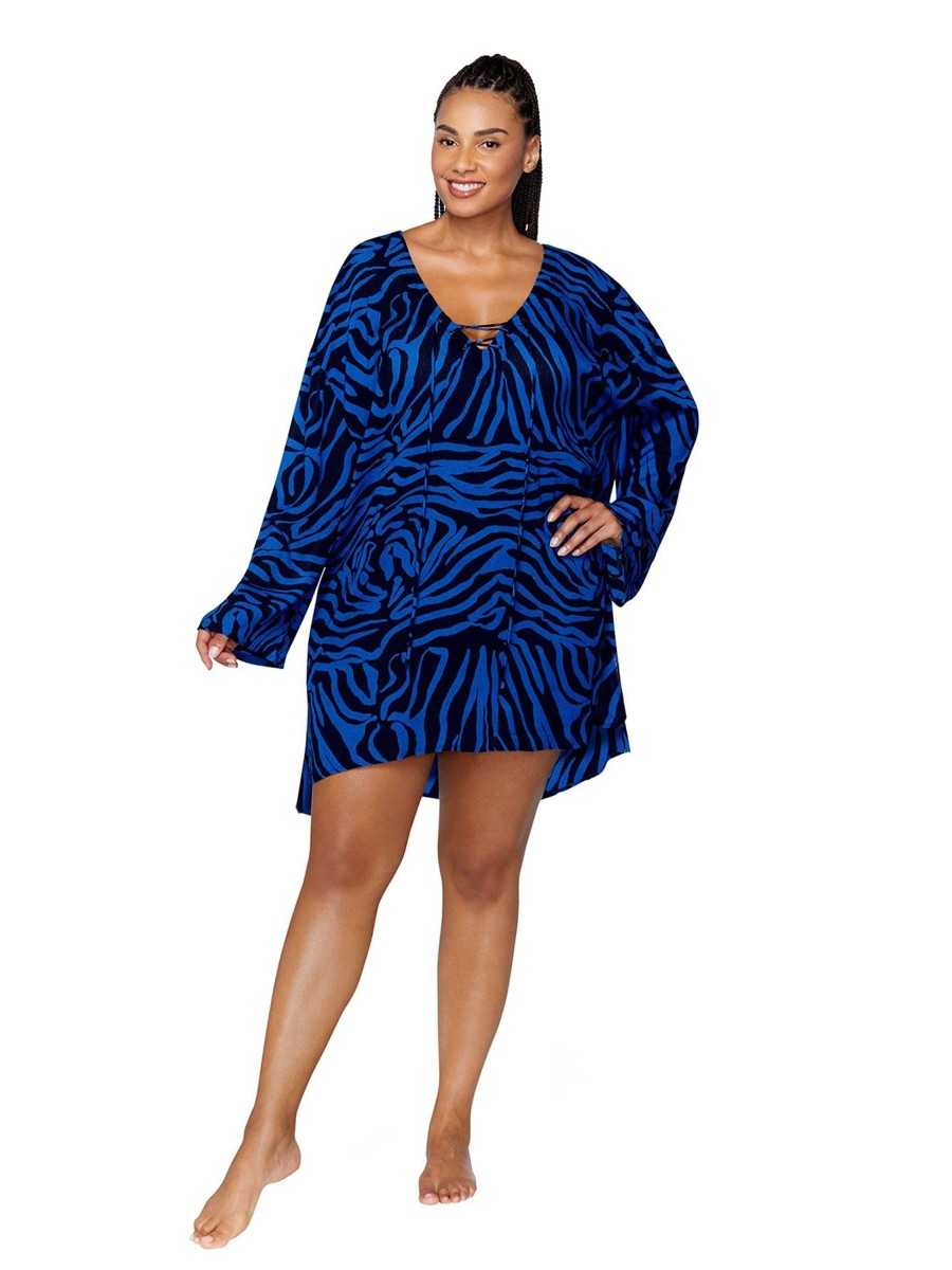 Clothing Penningtons | Wave-Print Micha Cover-Up Tunic - Raisins Curve