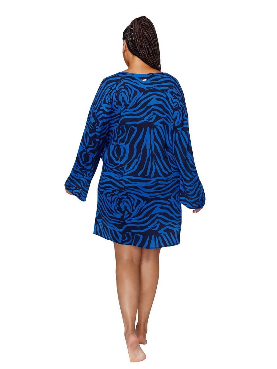 Clothing Penningtons | Wave-Print Micha Cover-Up Tunic - Raisins Curve